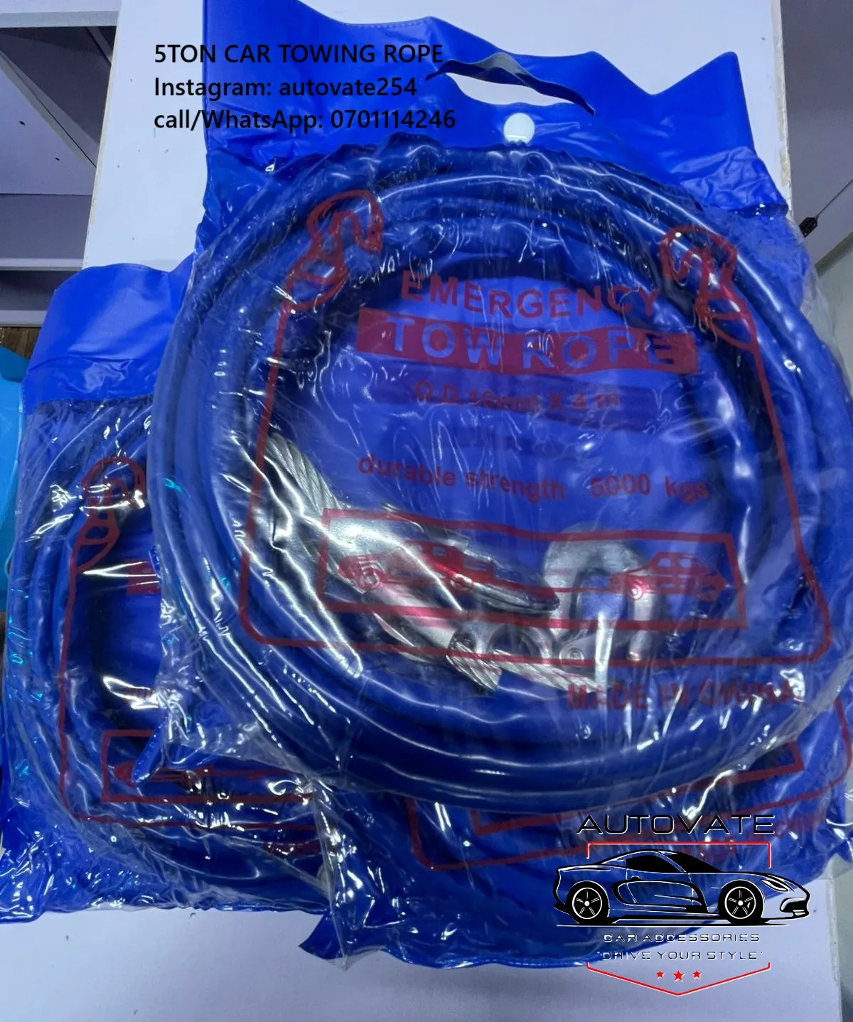 5T Towing Rope available at Autovate254 Nairobi