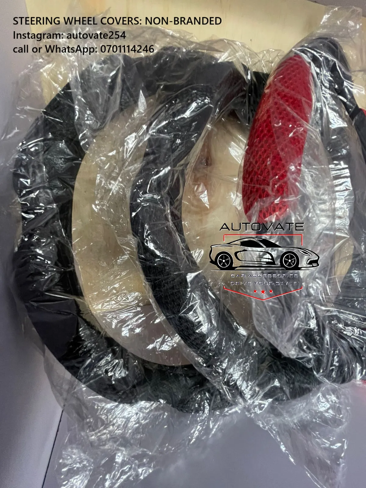Non-Branded Steering Wheel Covers available at Autovate254 Nairobi