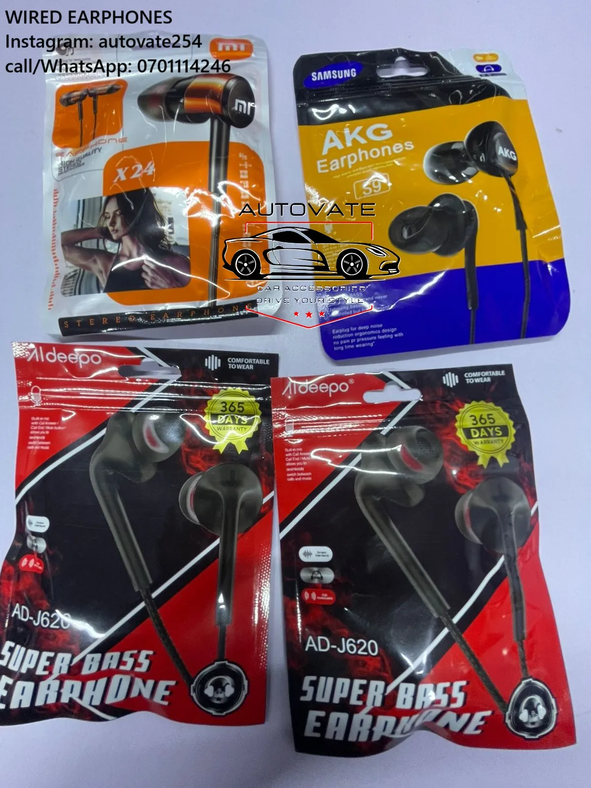 Wired Earphones available at Autovate254 Nairobi